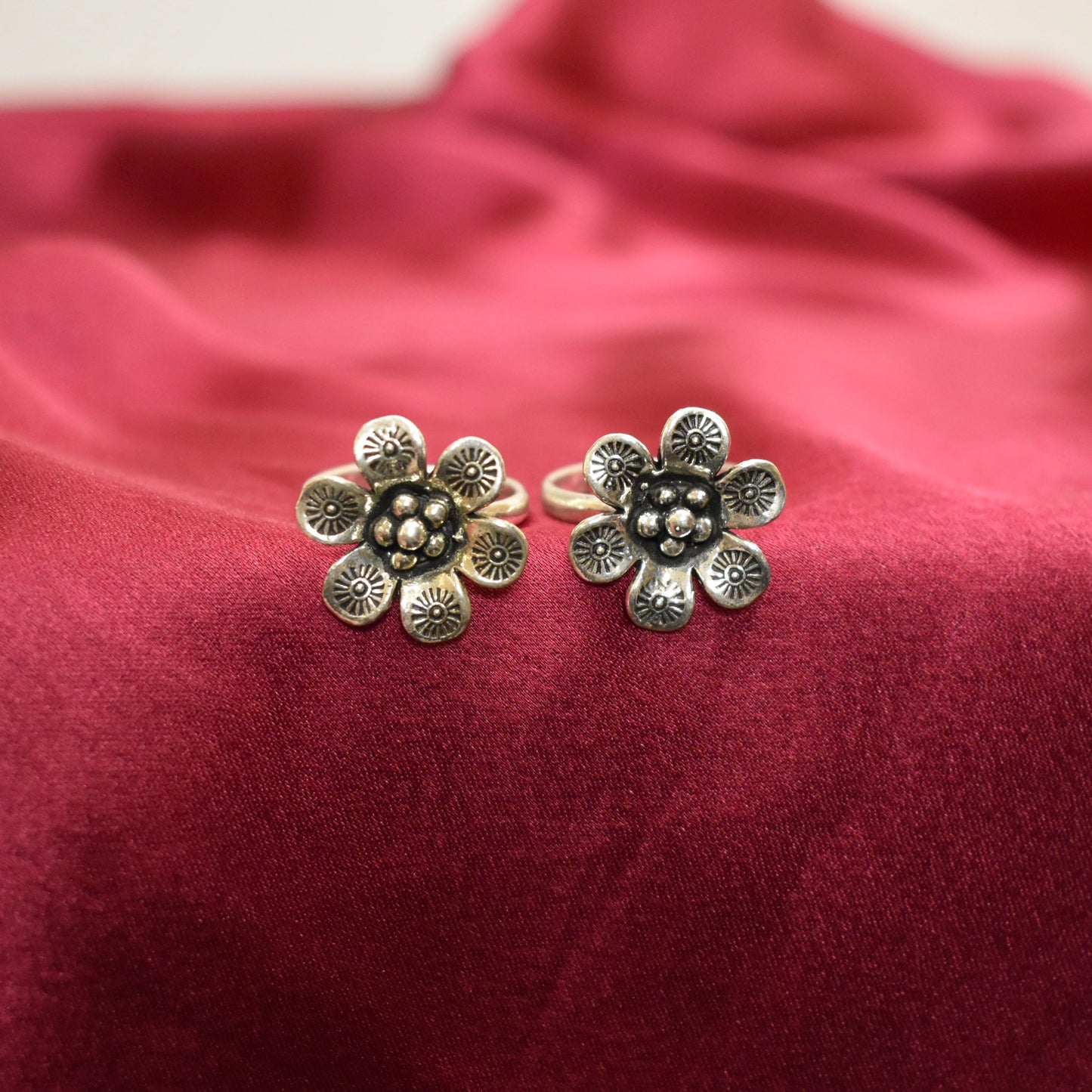 925 Silver Flower Toe Ring