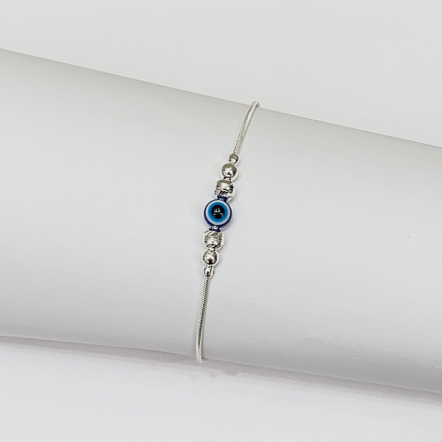 Evil Eye and Silver Balls Bracelet