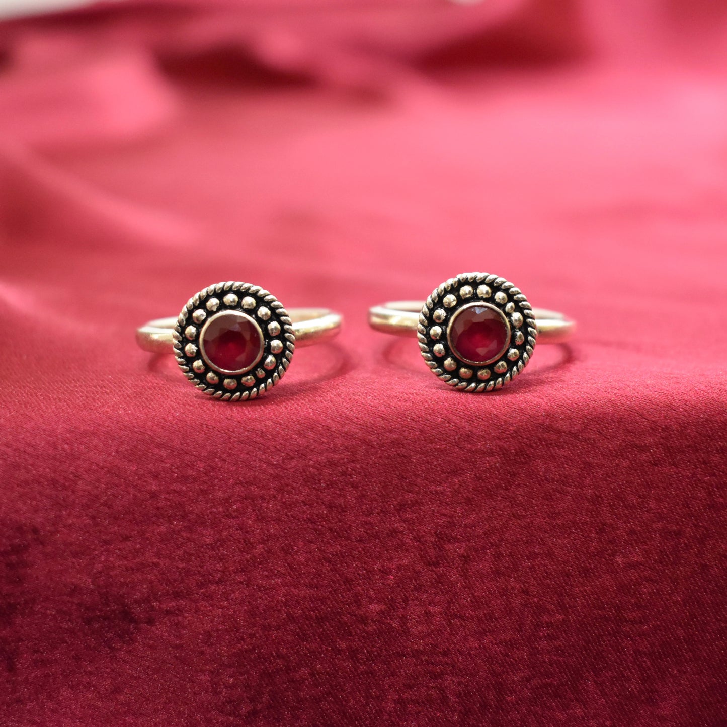 925 Silver Ruby Thumb Toe Ring