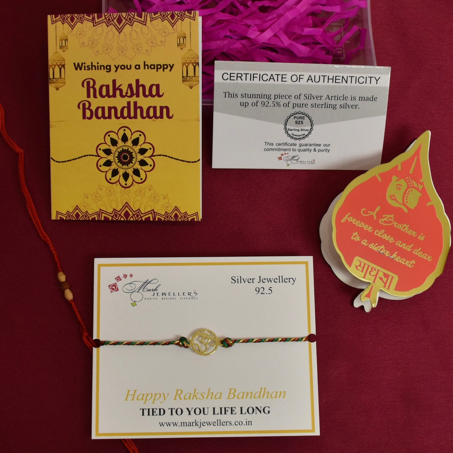 925 Silver Golden OM Rakhi