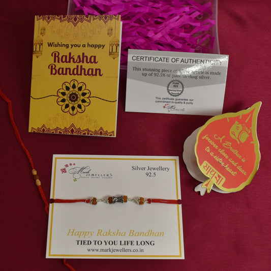 925 Silver Rudraksha Rakhi