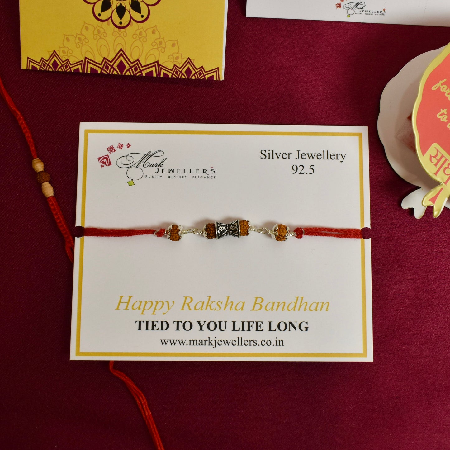 925 Silver Rudraksha Rakhi
