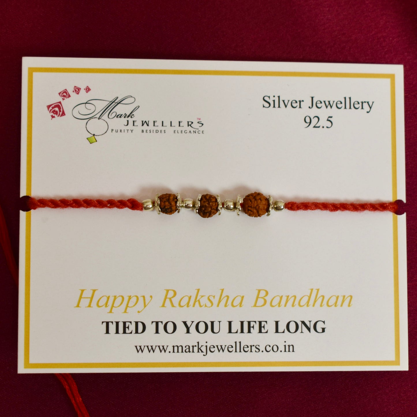 925 Silver Rudraksha Rakhi