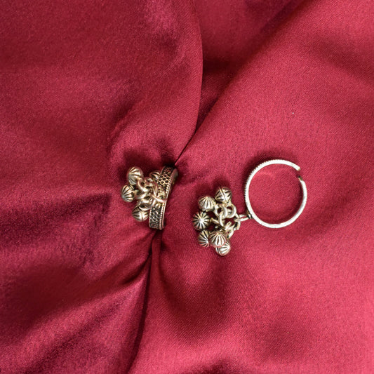 925 Silver Ghungroo Toe Ring