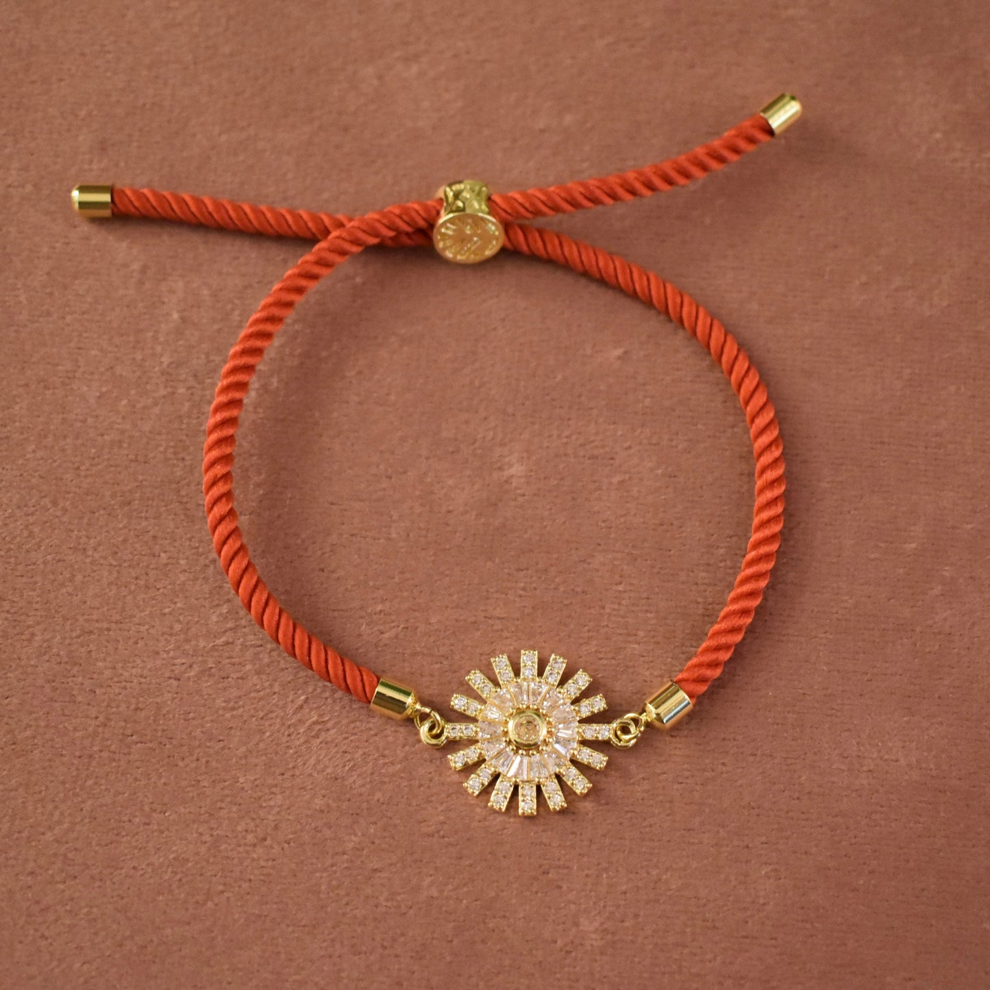Stylish Zercon Red Thread Rakhi Bracelet (Design 3)