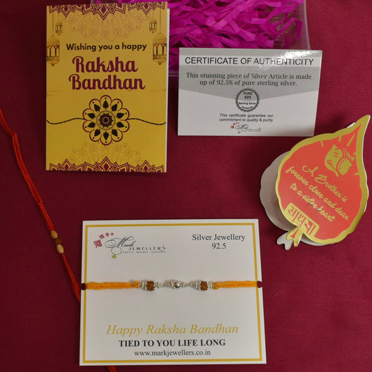 925 Silver Rudraksha Rakhi