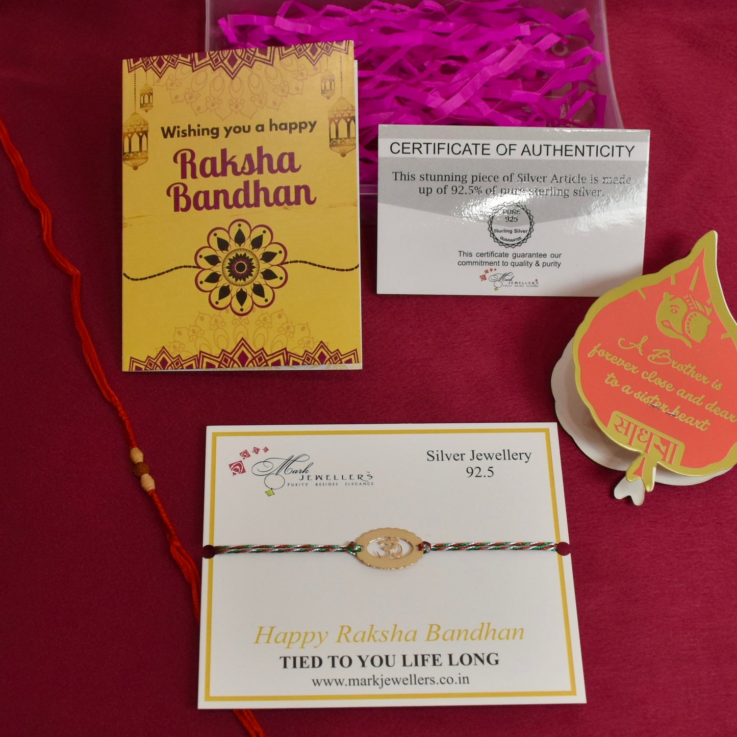 925 Silver Rose Gold OM Rakhi