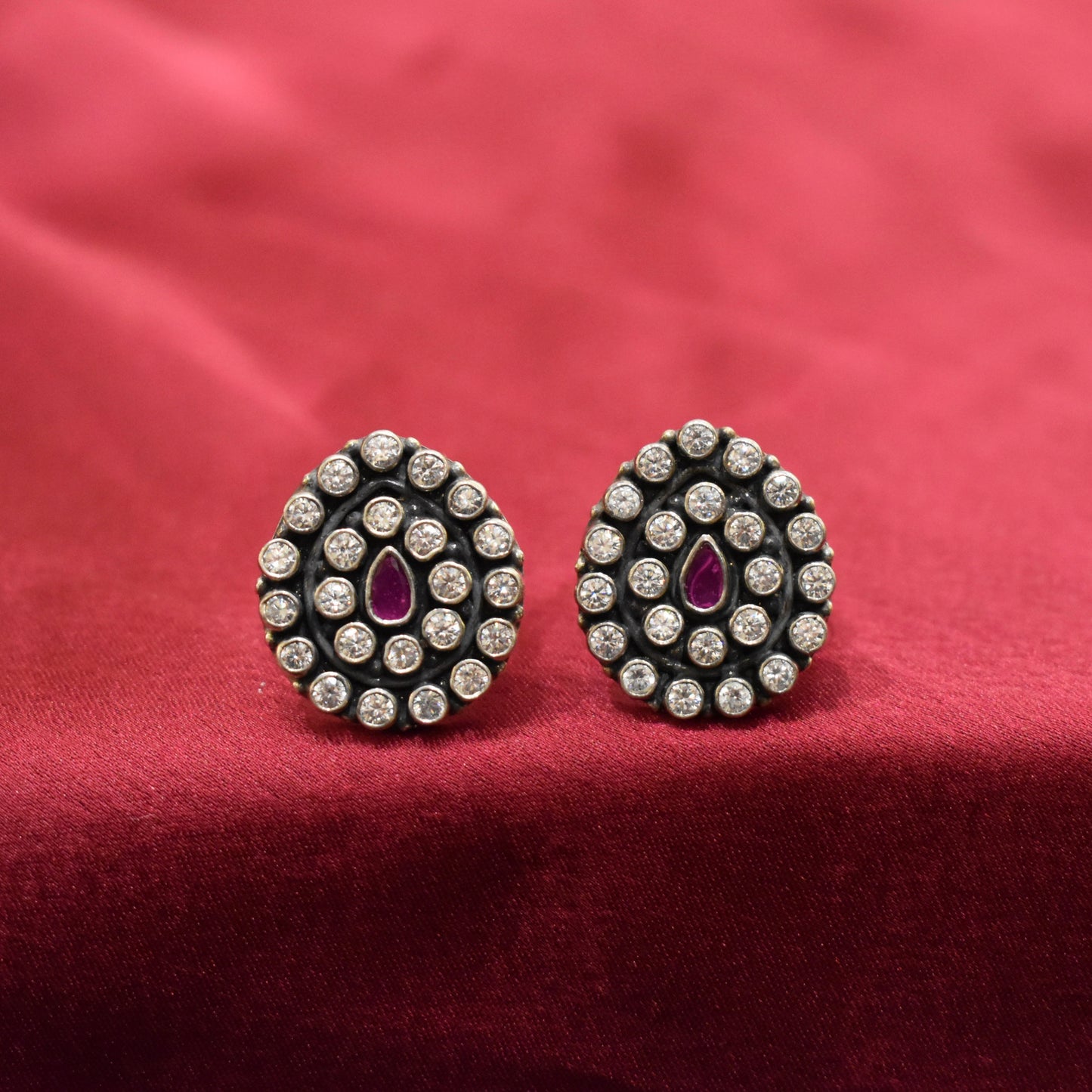 925 Silver Red Stone Toe Ring