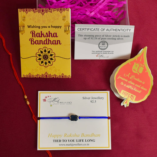 925 Silver Blue Stone Rakhi