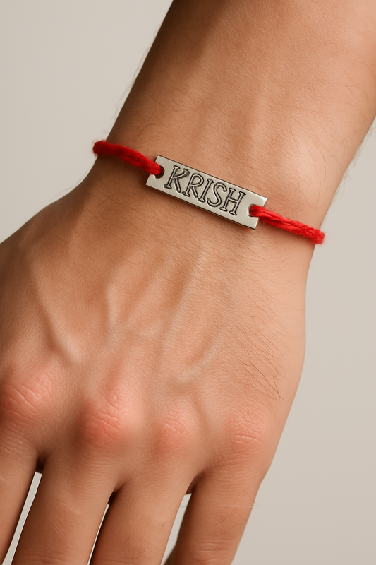 925 Silver Customised Name Rakhi