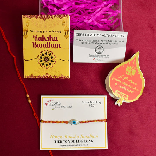 925 Silver Evil Eye Minimal  Rakhi