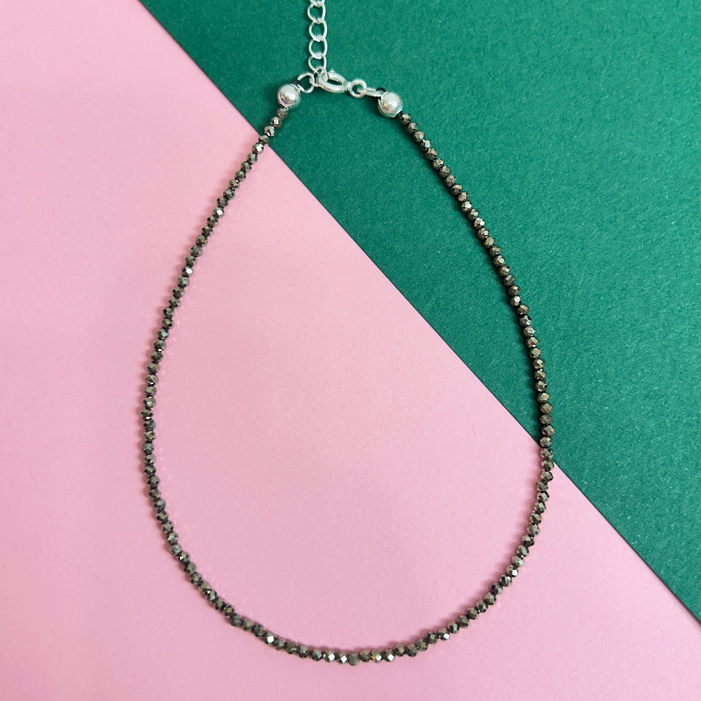 925 Silver Pyrite Anklet