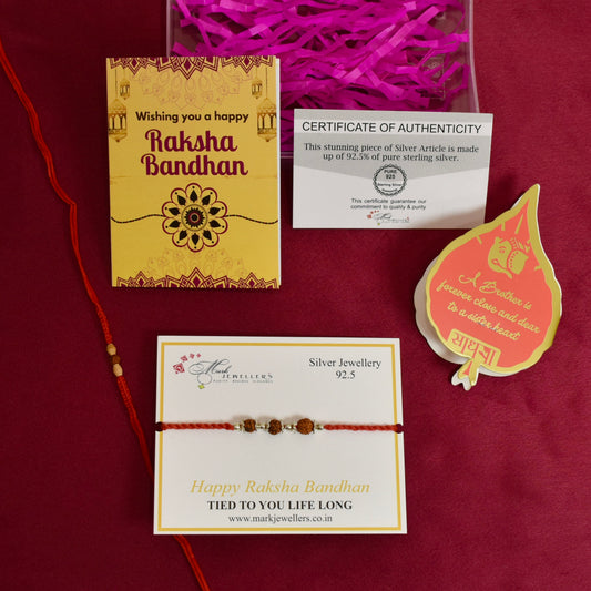 925 Silver Rudraksha Rakhi
