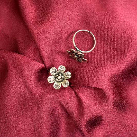 925 Silver Flower Toe Ring