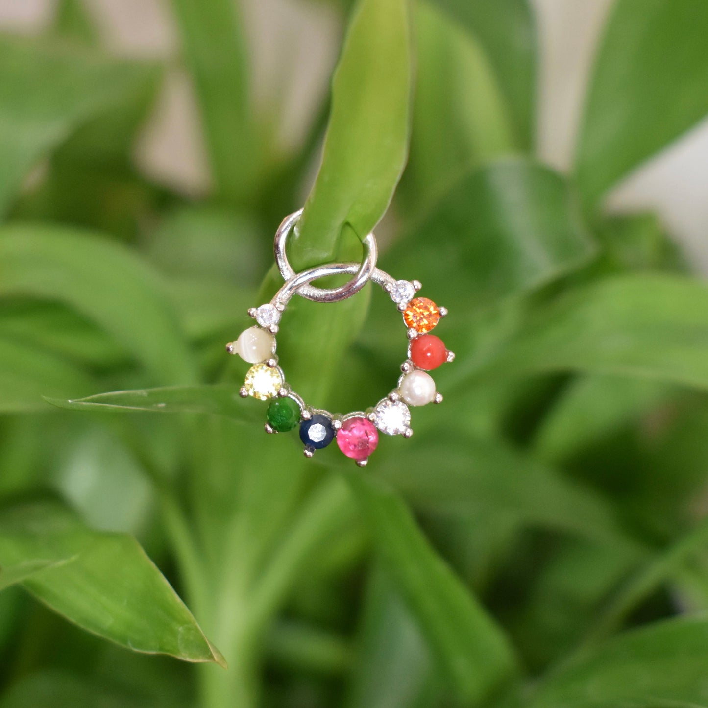 925 Silver Multi Stone Pendant