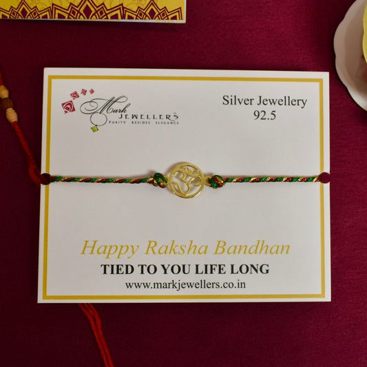 925 Silver Golden OM Rakhi