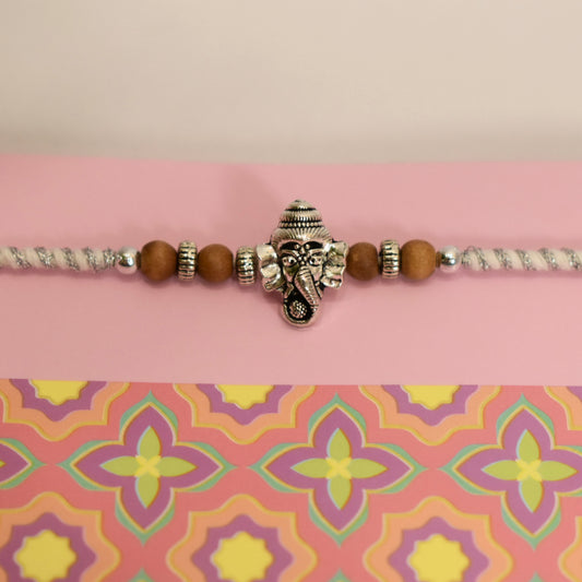 Elegant Ganesha and Chandan Rakhi