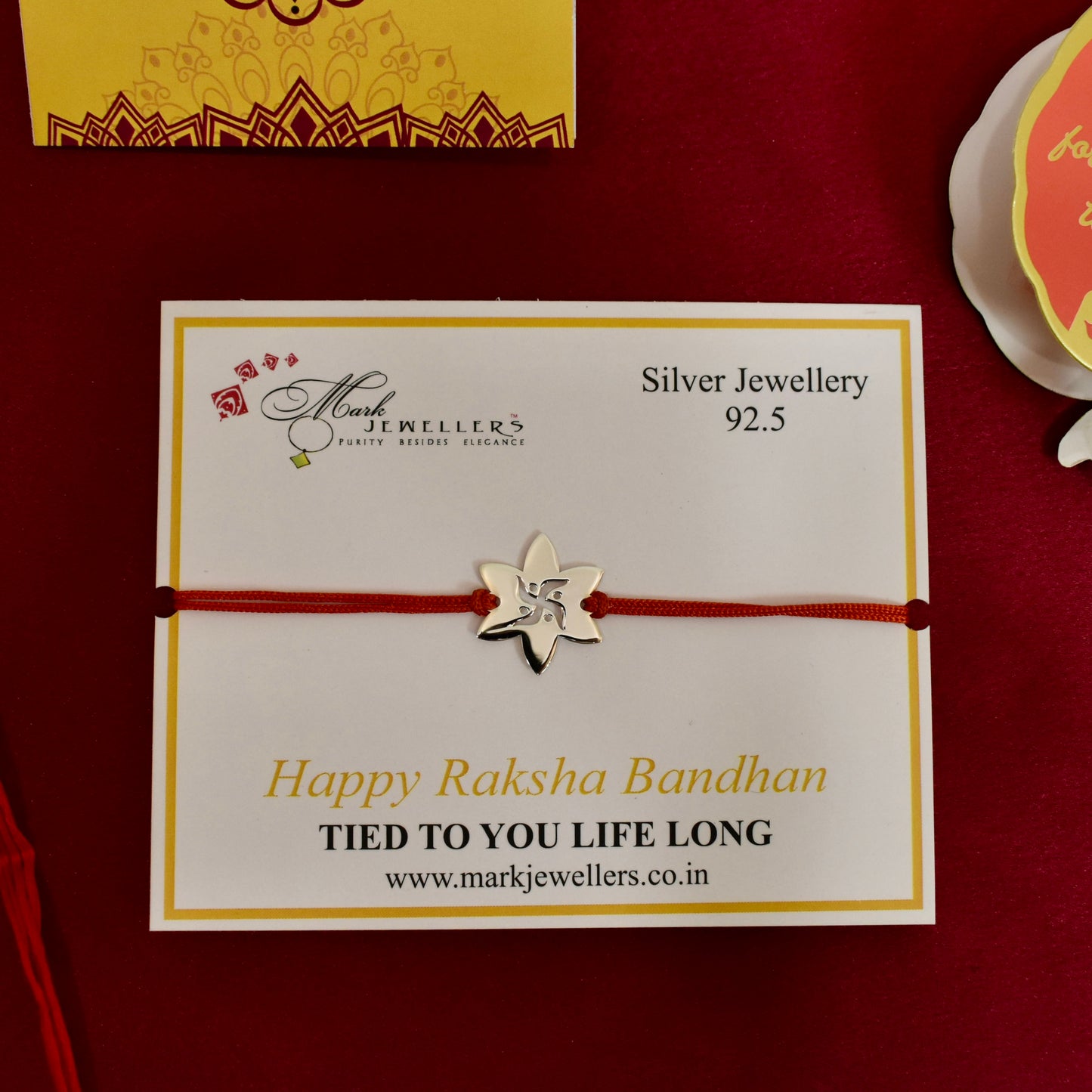 925 Silver Swastik Rakhi