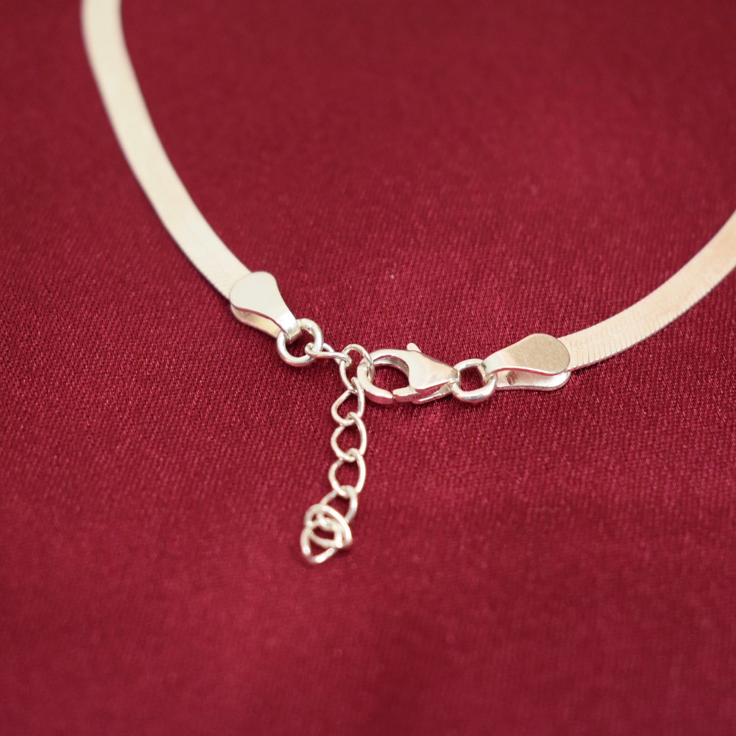 925 Silver Flat Snake Anklet