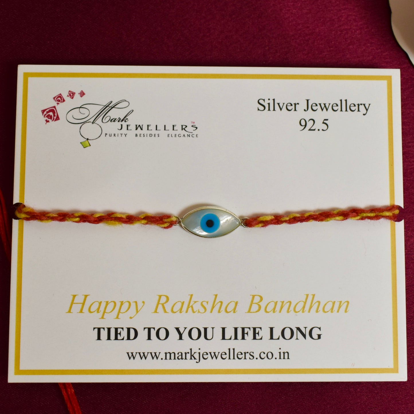 925 Silver Evil Eye Minimal  Rakhi