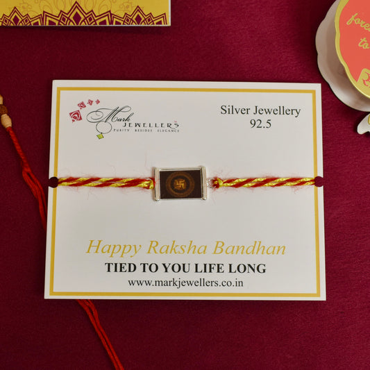925 Silver Swastik Rakhi