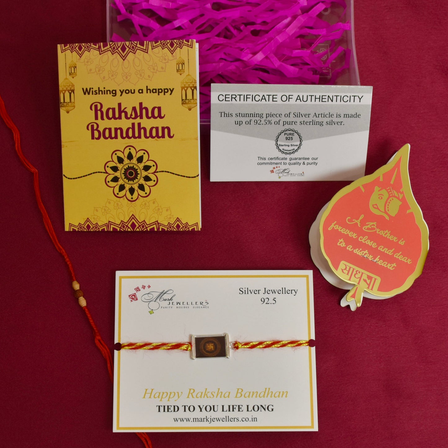 925 Silver Swastik Rakhi