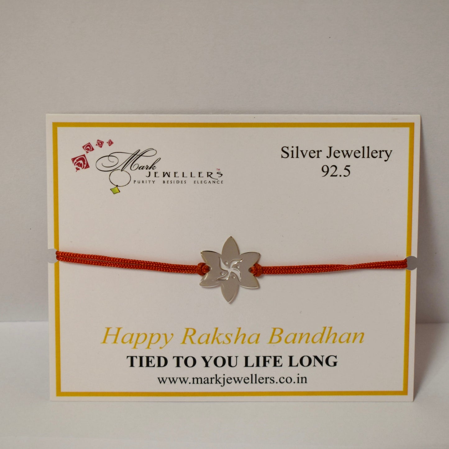 925 Silver Swastik Rakhi