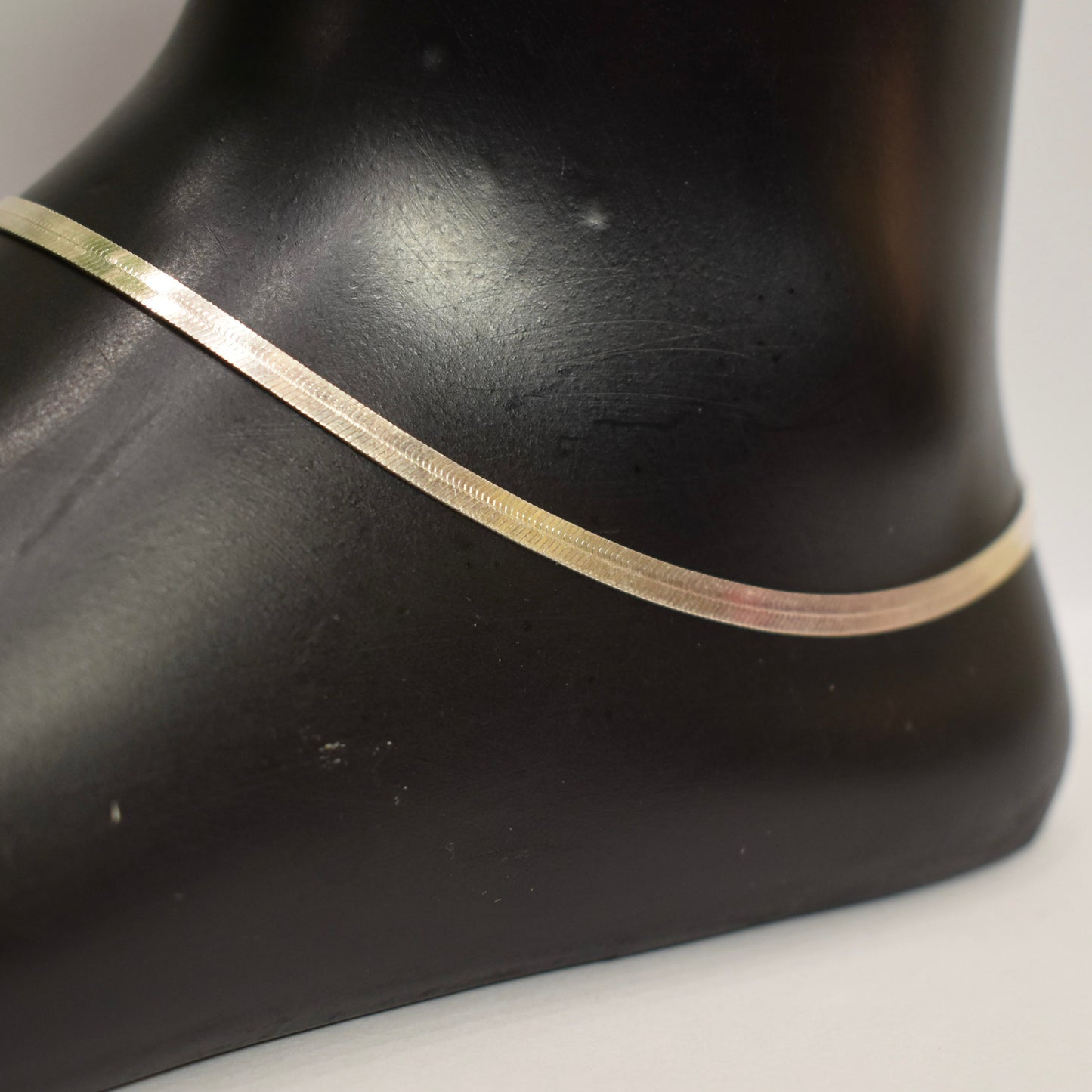 925 Silver Flat Snake Anklet