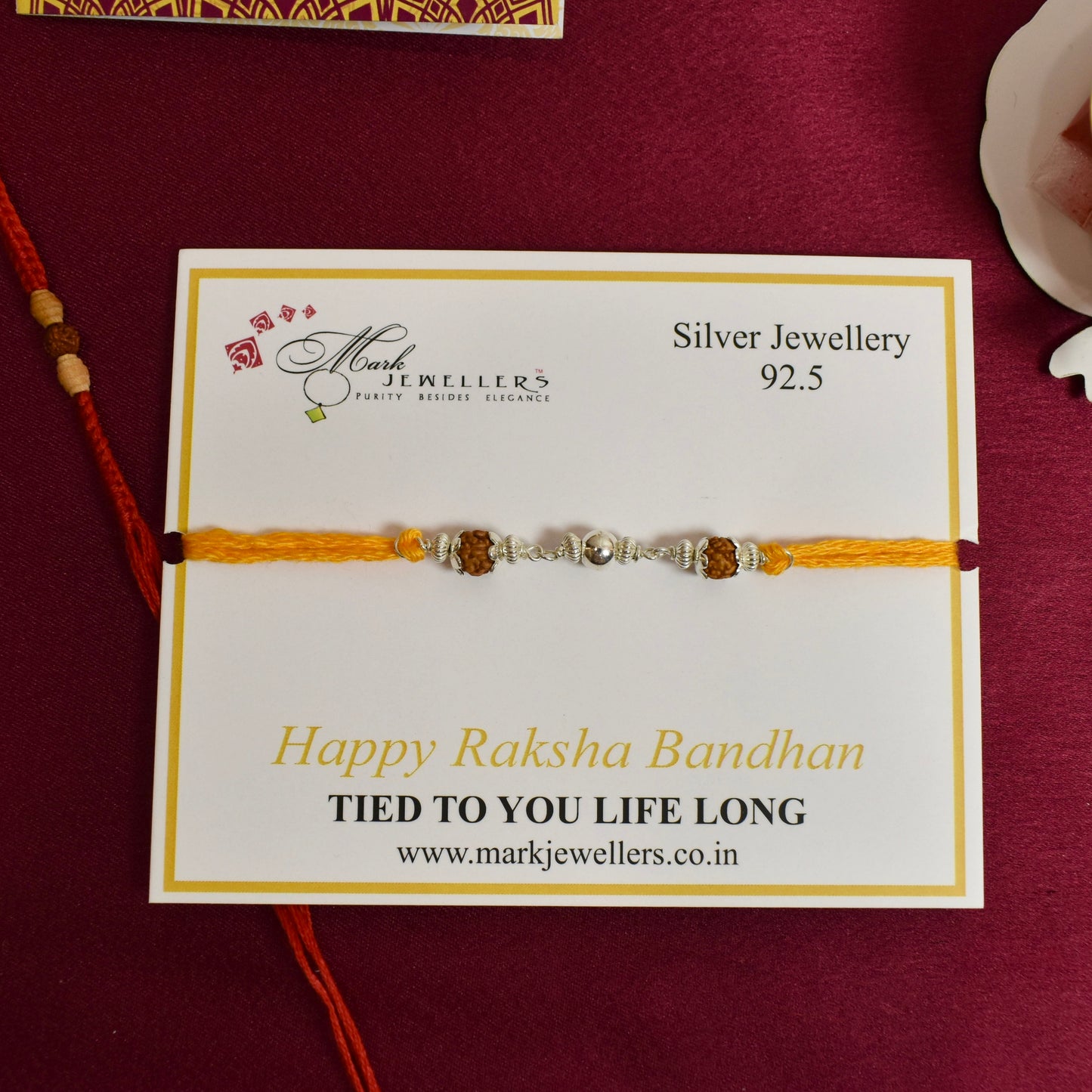 925 Silver Rudraksha Rakhi