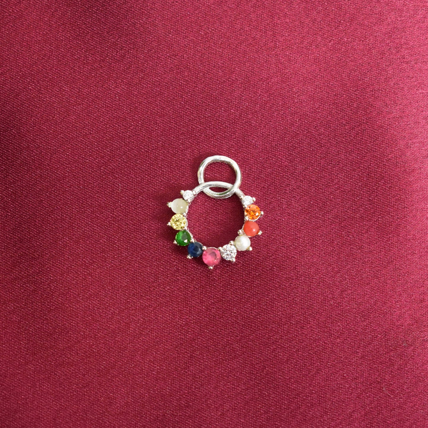925 Silver Multi Stone Pendant