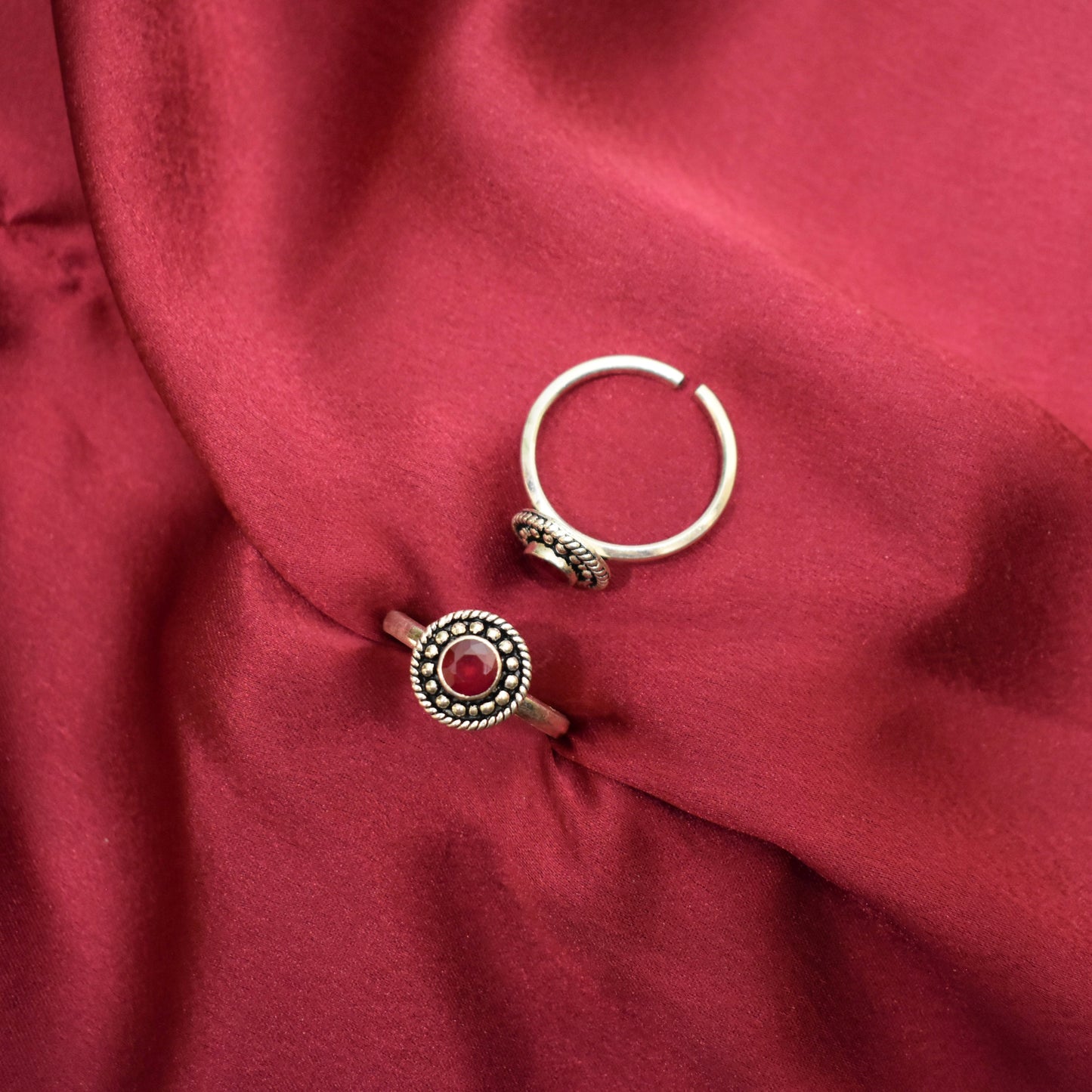 925 Silver Ruby Thumb Toe Ring