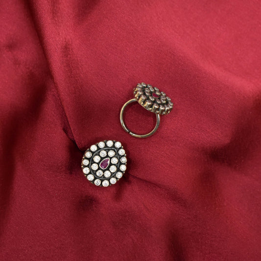925 Silver Red Stone Toe Ring