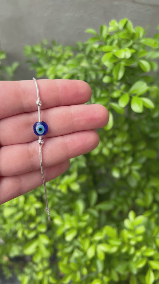 925 Silver Minimal Evil Eye Bracelet