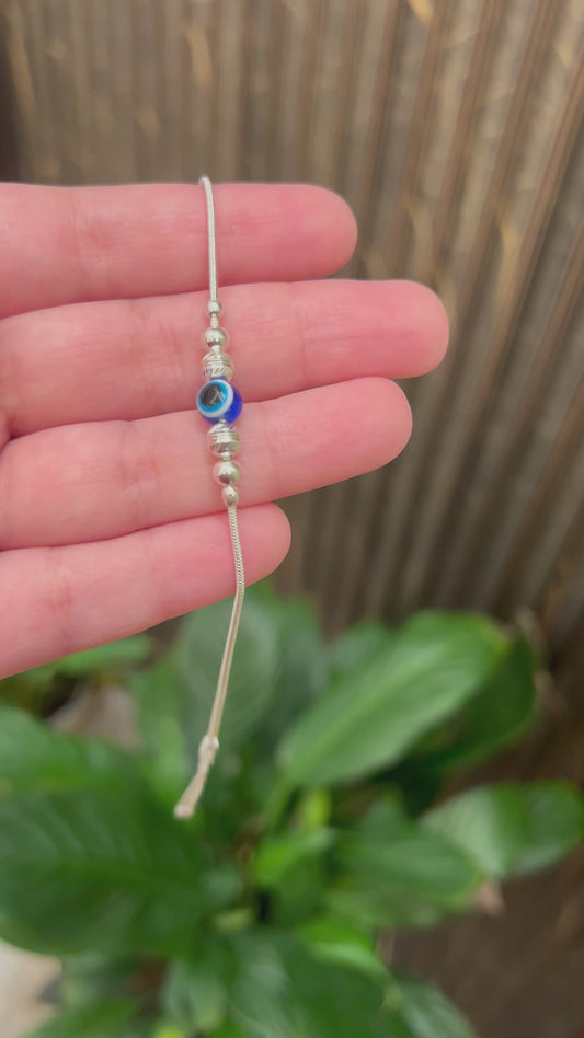 Evil Eye and Silver Balls Bracelet