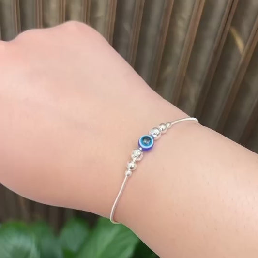 Evil Eye and Silver Balls Bracelet