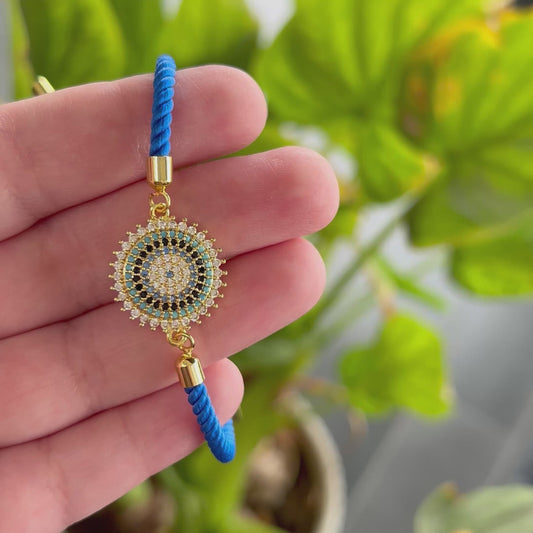 Stylish EvilEye Zercon Rakhi Bracelet (Design 4)