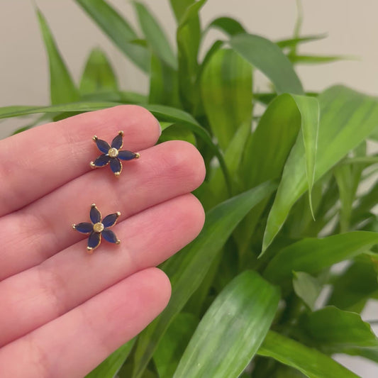 Minimal Blue Stone Studs