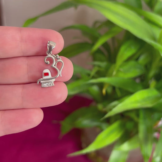 925 Silver Om Shivling Pendant