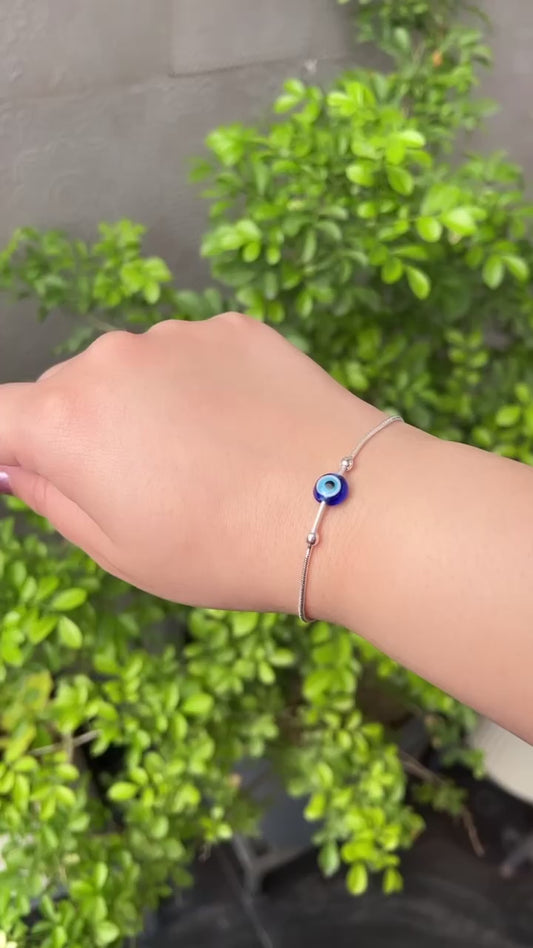 925 Silver Minimal Evil Eye Bracelet