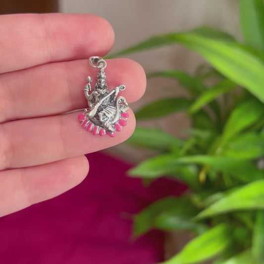 925 Silver Saraswati Ji Pendant