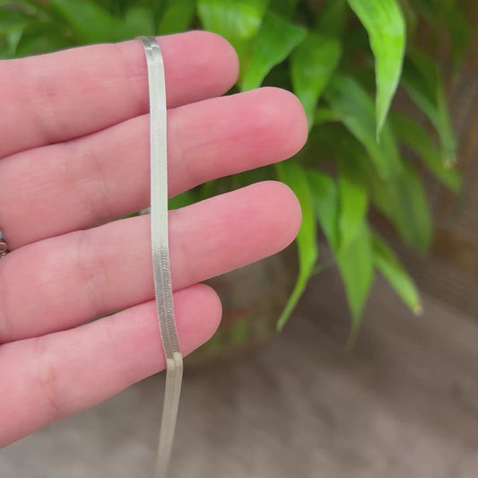 925 Silver Flat Snake Anklet